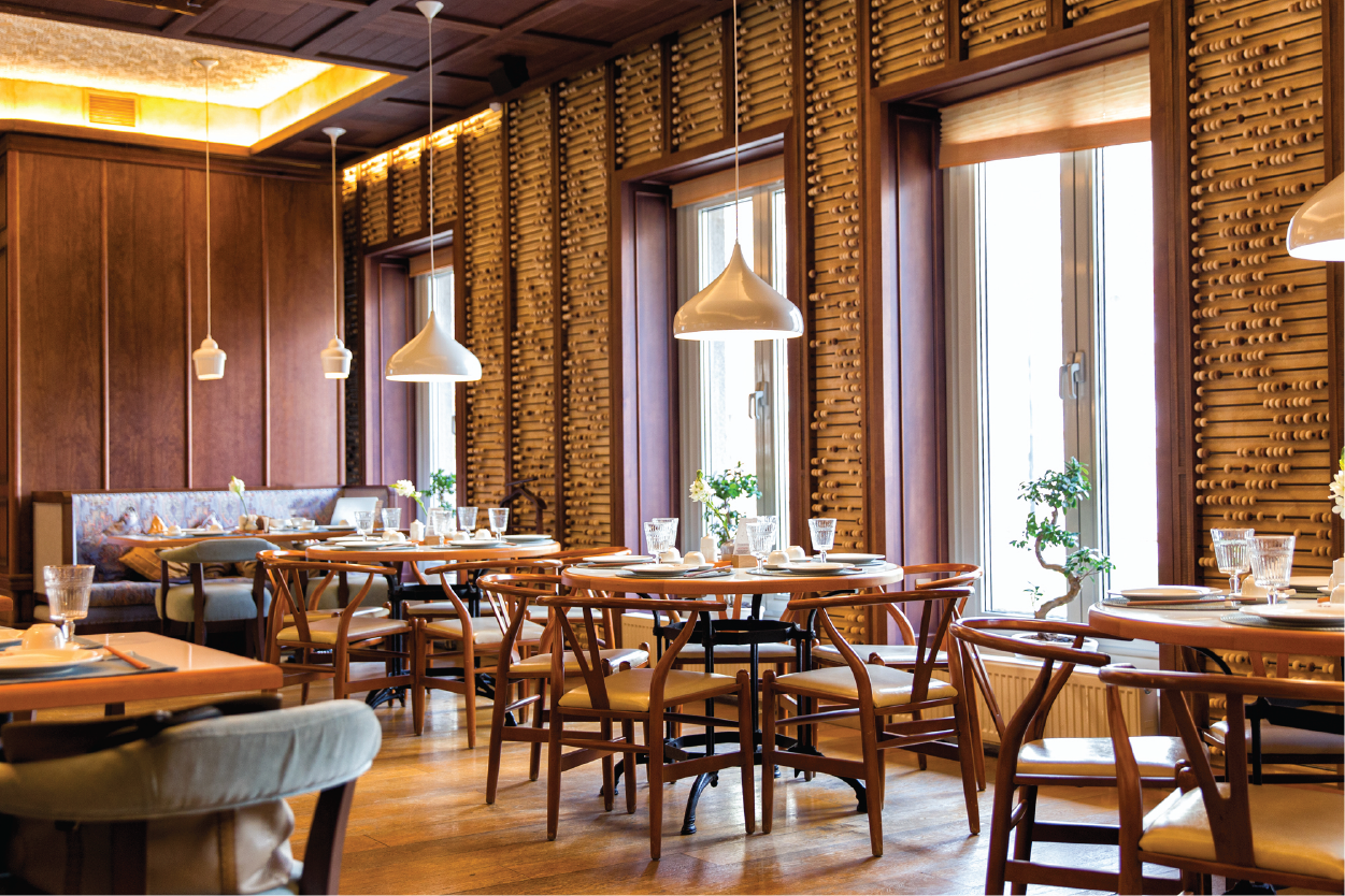stock image of restaurant dining area