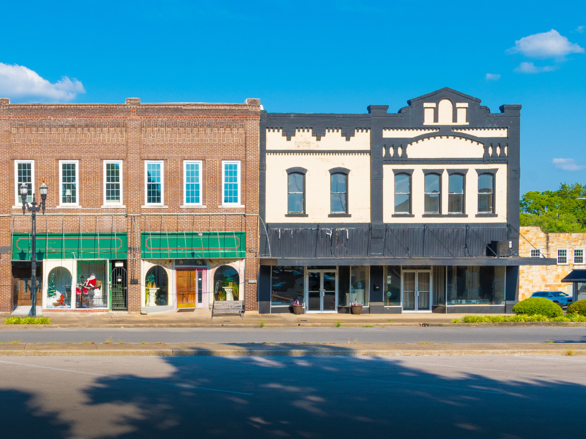 generic image of unnamed store fronts